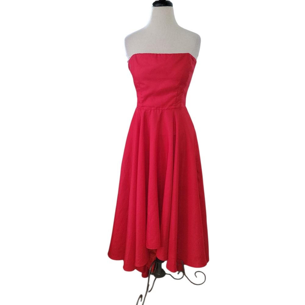 Allison Parris  Strapless Red Highlow Dress From RTR SZ 8